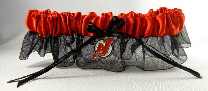 New Jersey Devils Inspired Garter with Licensed Charm